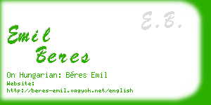 emil beres business card