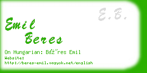 emil beres business card